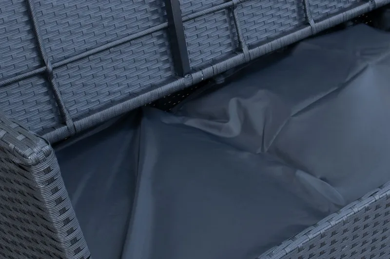 James Light Suuri L-muotoinen Käännettävä Ulkolounge-ryhmä Polyrottingista Säilytystilalla ja Valkoisilla Pehmusteilla - Musta - Puutarhakalusteet - Terassiryhmät - Oleskeluryhmät