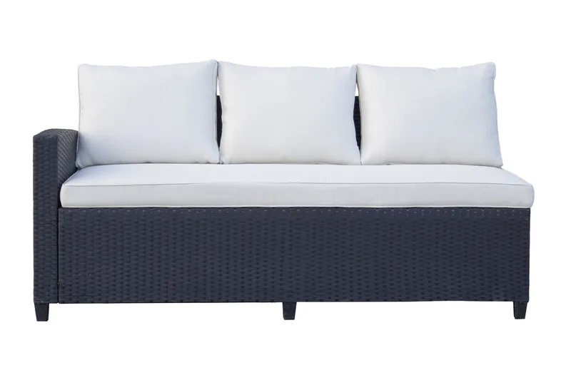 James Light Suuri L-muotoinen Käännettävä Ulkolounge-ryhmä Polyrottingista Säilytystilalla ja Valkoisilla Pehmusteilla - Musta - Puutarhakalusteet - Terassiryhmät - Oleskeluryhmät