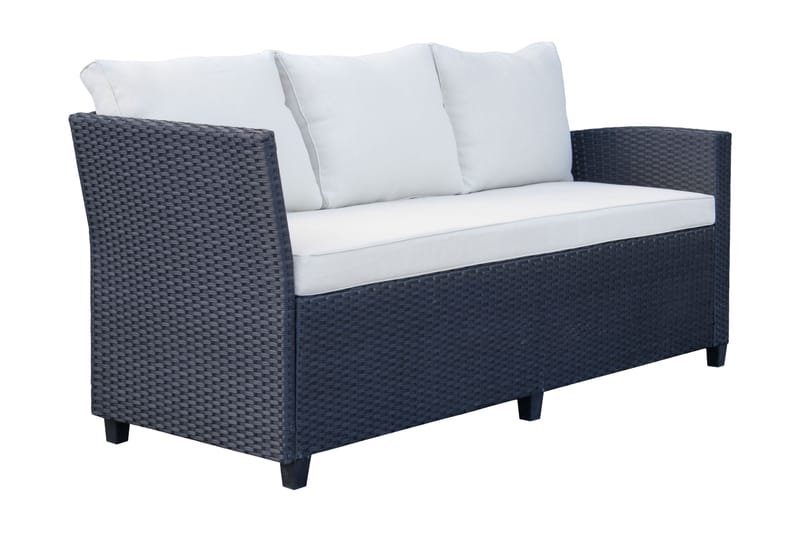 James Light Suuri L-muotoinen Käännettävä Ulkolounge-ryhmä Polyrottingista Säilytystilalla ja Valkoisilla Pehmusteilla - Musta - Puutarhakalusteet - Terassiryhmät - Oleskeluryhmät