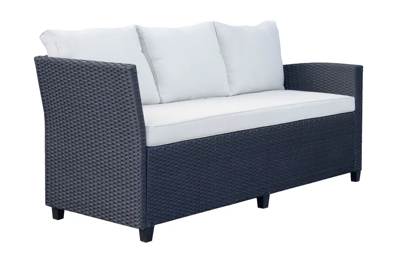 James Light Suuri L-muotoinen Käännettävä Ulkolounge-ryhmä Polyrottingista Säilytystilalla ja Valkoisilla Pehmusteilla - Musta - Puutarhakalusteet - Terassiryhmät - Oleskeluryhmät