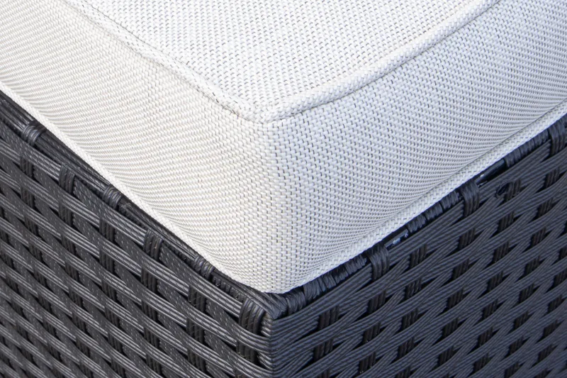 James Light Suuri L-muotoinen Käännettävä Ulkolounge-ryhmä Polyrottingista Säilytystilalla ja Valkoisilla Pehmusteilla - Musta - Puutarhakalusteet - Terassiryhmät - Oleskeluryhmät