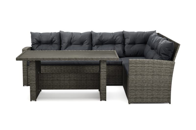 James Lounge-ryhmä Ulkokäyttöön – 5-istuttava Sohvaryhmä Polyrottinkia - Harmaa - Puutarhakalusteet - Terassiryhmät - Oleskeluryhmät