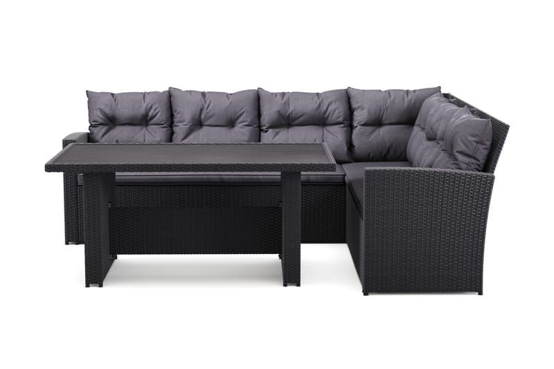 James Lounge-ryhmä Ulkokäyttöön – 5-istuttava Sohvaryhmä Polyrottinkia - Musta - Puutarhakalusteet - Terassiryhmät - Oleskeluryhmät