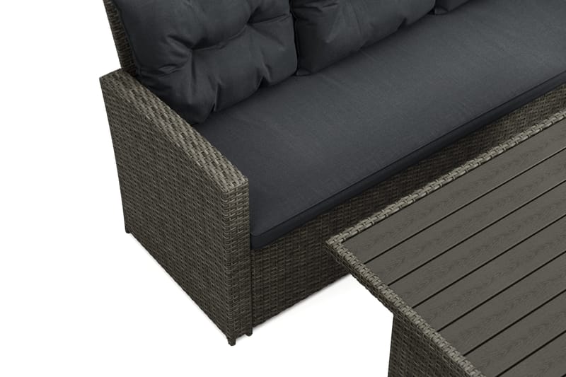 James Lounge-ryhmä Ulkokäyttöön – 5-istuttava Sohvaryhmä Polyrottinkia - Harmaa - Puutarhakalusteet - Terassiryhmät - Oleskeluryhmät