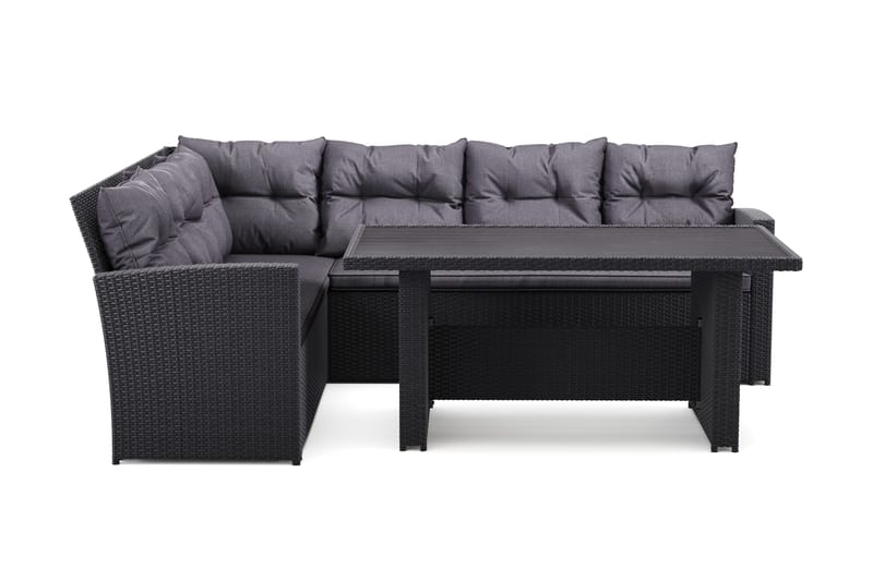 James Lounge-ryhmä Ulkokäyttöön Vasen – 5-istuttava Sohvaryhmä Polyrottinkia - Musta - Puutarhakalusteet - Terassiryhmät - Oleskeluryhmät