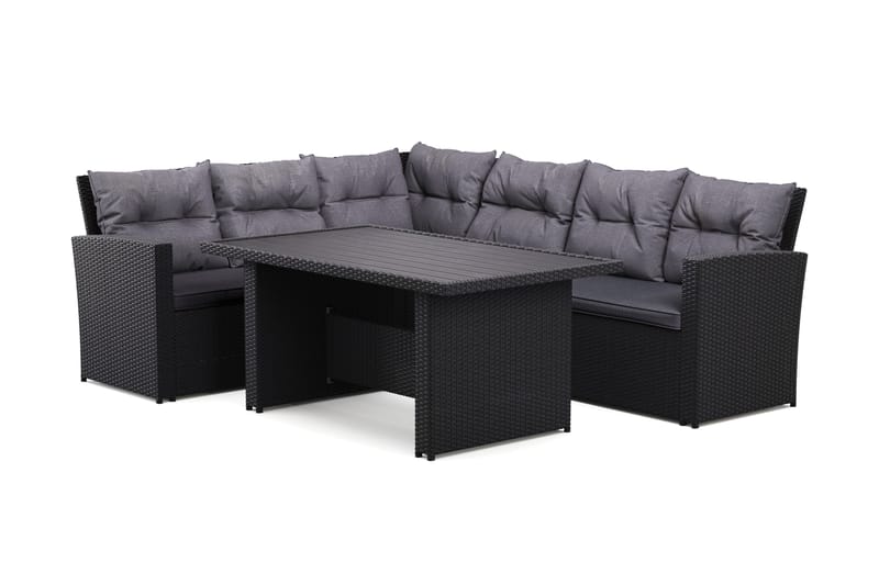 James Lounge-ryhmä Ulkokäyttöön Vasen – 5-istuttava Sohvaryhmä Polyrottinkia - Musta - Puutarhakalusteet - Terassiryhmät - Oleskeluryhmät