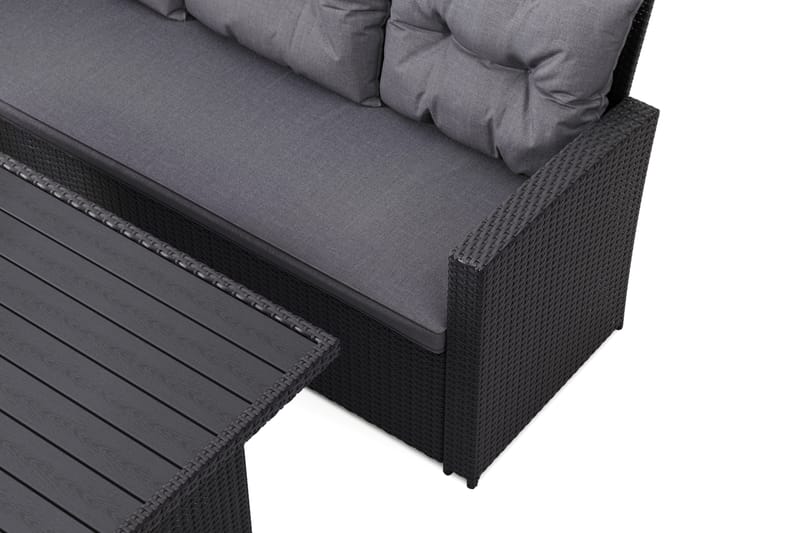 James-ulkosohvaryhmä, vasen – 5-istuttava polyrottinkinen sohvaryhmä - Musta - Puutarhakalusteet - Terassiryhmät - Oleskeluryhmät