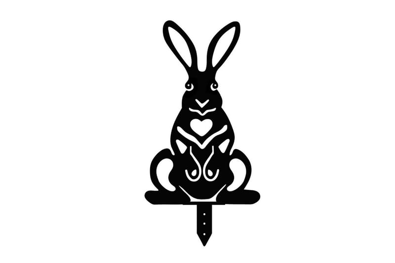 Koristeellinen puutarhan metallinen tarviksetti Kanit Musta - Musta - Piha & ulkoaltaat - Piha-alue - Puutarhakoristeet & pihatarvikkeet - Puutarhan koriste-esineet - Puutarhapatsas