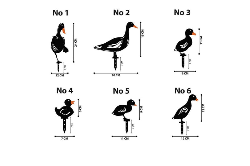 Koristeellinen puutarhan metallinen tarviksetti Ankat Musta - Musta - Piha & ulkoaltaat - Piha-alue - Puutarhakoristeet & pihatarvikkeet - Puutarhan koriste-esineet - Muovieläimet