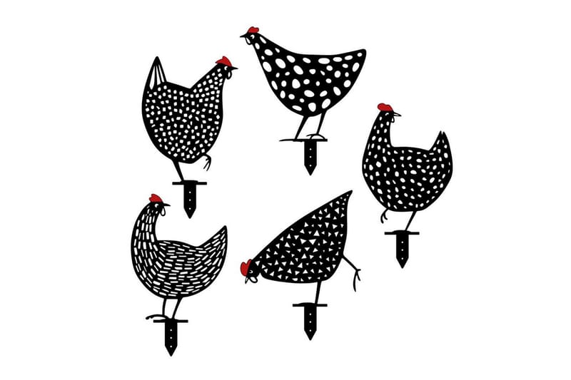 Koristeellinen puutarhan metallinen tarviksetti Kanat Musta - Musta - Piha & ulkoaltaat - Piha-alue - Puutarhakoristeet & pihatarvikkeet - Puutarhan koriste-esineet - Muovieläimet