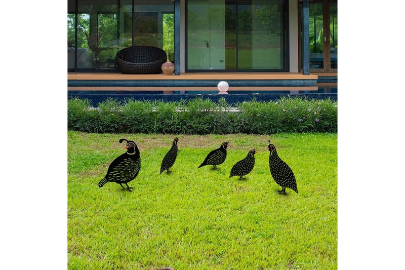 Koristeellinen puutarhan metallinen tarviksetti Viiriäiset Musta - Musta - Piha & ulkoaltaat - Piha-alue - Puutarhakoristeet & pihatarvikkeet - Puutarhan koriste-esineet - Puutarhapatsas