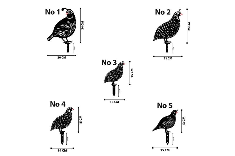 Koristeellinen puutarhan metallinen tarviksetti Viiriäiset Musta - Musta - Piha & ulkoaltaat - Piha-alue - Puutarhakoristeet & pihatarvikkeet - Puutarhan koriste-esineet - Puutarhapatsas