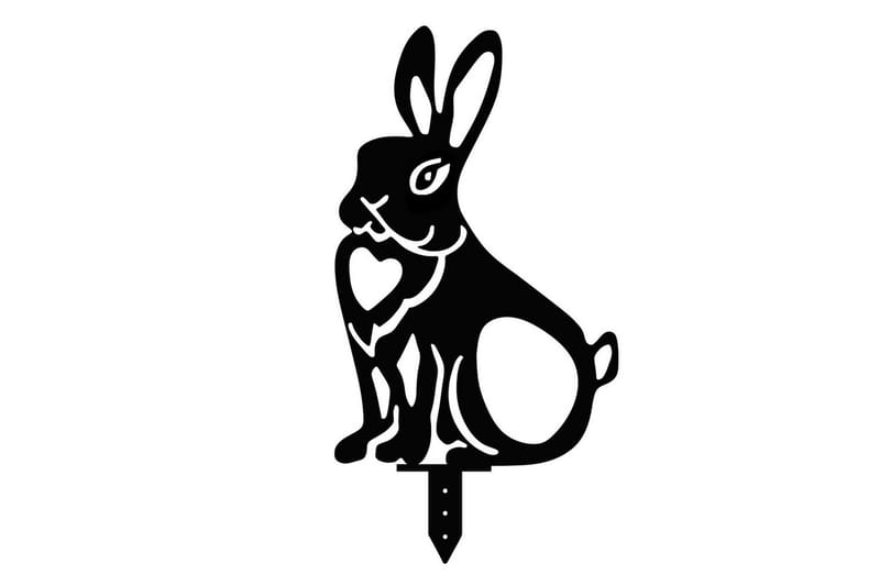 Koristeellinen puutarhan metallinen tarviksetti Kanit Musta - Musta - Piha & ulkoaltaat - Piha-alue - Puutarhakoristeet & pihatarvikkeet - Puutarhan koriste-esineet - Puutarhapatsas