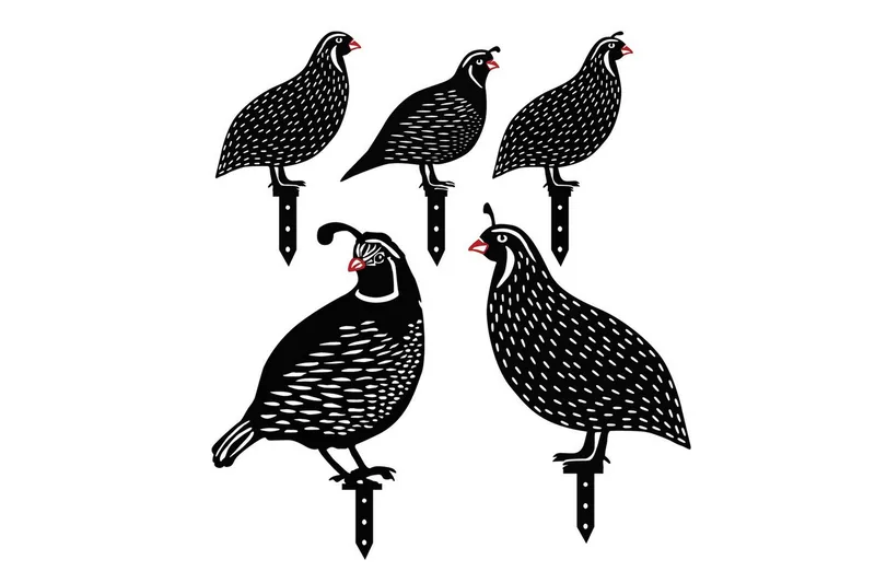 Koristeellinen puutarhan metallinen tarviksetti Viiriäiset Musta, Musta