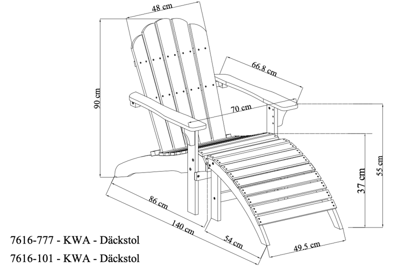 Landet Aurinkotuoli Ulkokäyttöön - Valkoinen - Puutarhakalusteet - Puutarhatuoli - Aurinkotuoli - Kansituoli