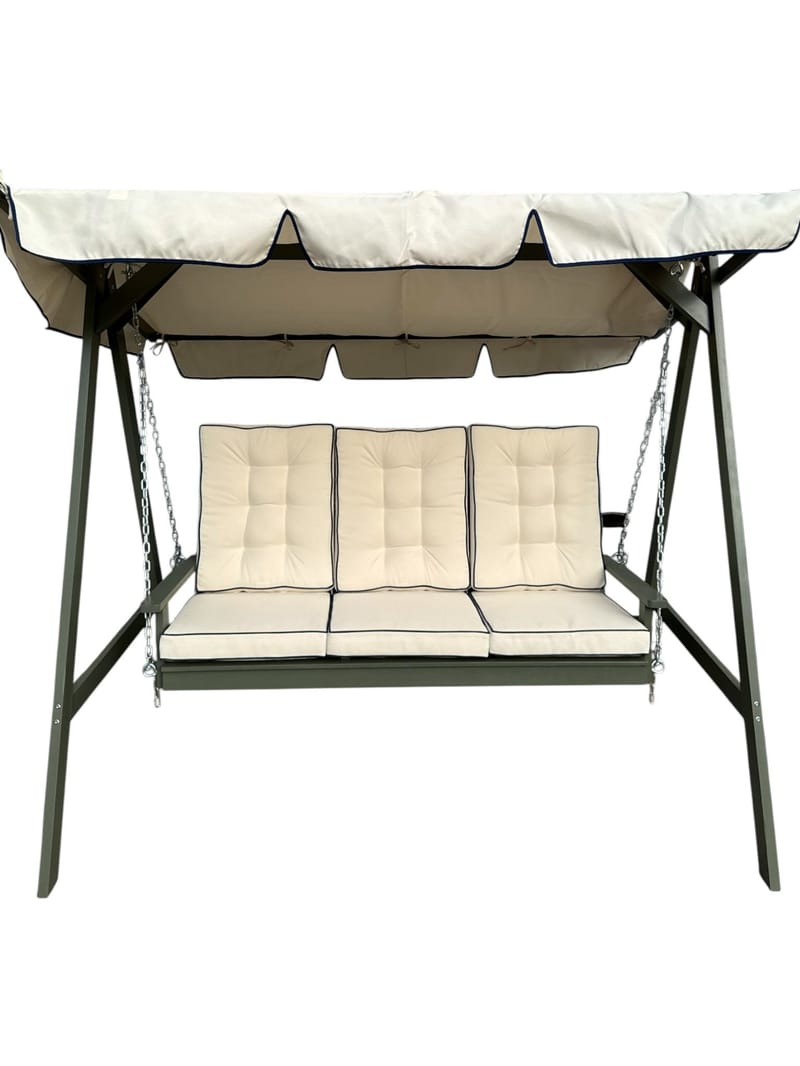 Landet Hammock Keinusohva katoksella akaasiapuuta sisältää tyynyt 195x125x159 - Tummanvihreä - Puutarhakalusteet - Ulkosohva & puutarhapenkki - Pihakeinu & puutarhakeinu