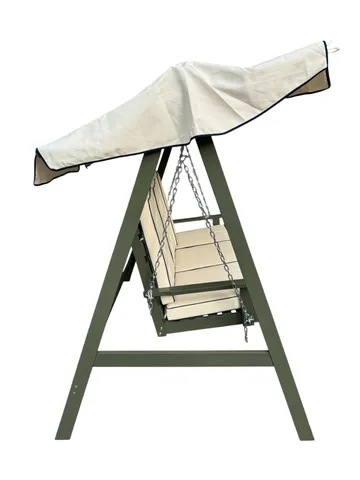 Landet Hammock Keinusohva katoksella akaasiapuuta sisältää tyynyt 195x125x159 - Tummanvihreä - Puutarhakalusteet - Ulkosohva & puutarhapenkki - Pihakeinu & puutarhakeinu