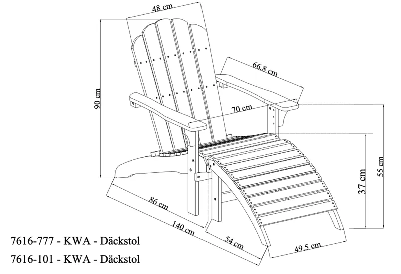Landet ulkokansituoli - Valkoinen - Puutarhakalusteet - Puutarhatuoli - Aurinkotuoli - Kansituoli