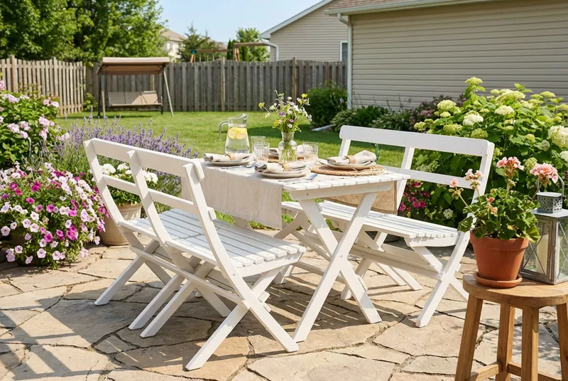 Landet ulkosohva 110x60x89 cm - Valkoinen - Puutarhakalusteet - Ulkosohva & puutarhapenkki - Puutarhasohva