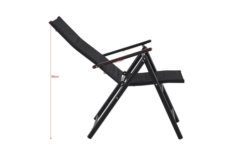 Maggie pehmustettu säädettävä ulkotuoli - Musta - Puutarhakalusteet - Puutarhatuoli - Säätötuoli