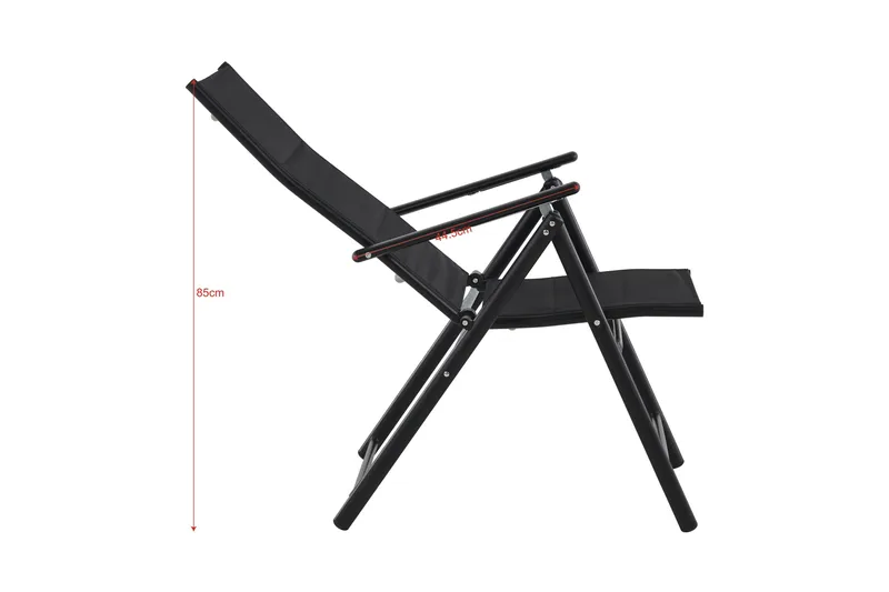 Maggie pehmustettu säädettävä ulkotuoli - Musta - Puutarhakalusteet - Puutarhatuoli - Säätötuoli