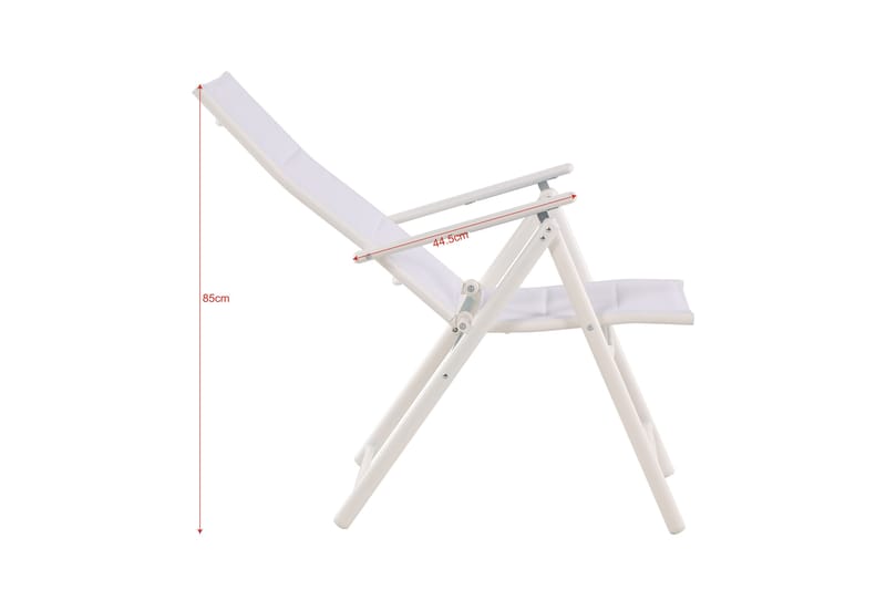 Maggie pehmustettu säädettävä ulkotuoli - Valkoinen - Puutarhakalusteet - Puutarhatuoli - Säätötuoli