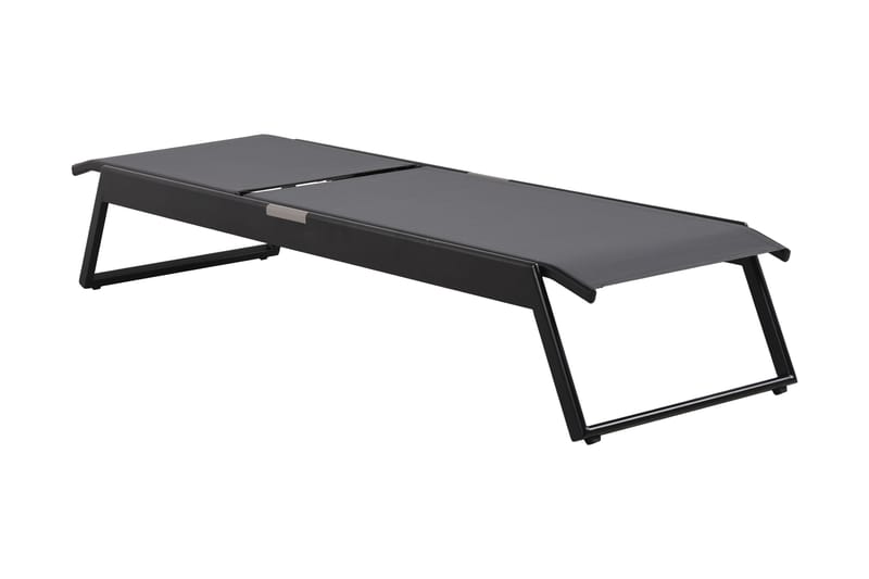 Monaco aurinkotuoli säädettävällä selkänojalla, alumiinia, harmaa tekstiili - Musta - Puutarhakalusteet - Puutarhatuoli - Aurinkosänky & aurinkovaunu