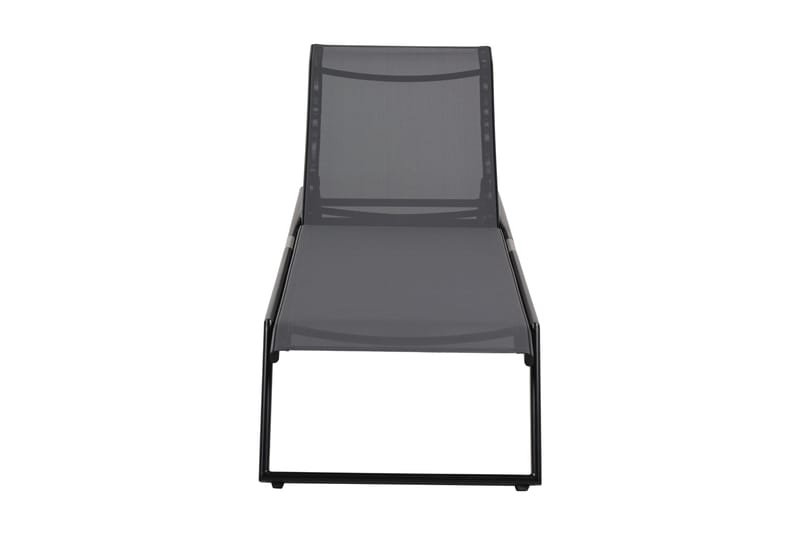Monaco aurinkotuoli säädettävällä selkänojalla, alumiinia, harmaa tekstiili - Musta - Puutarhakalusteet - Puutarhatuoli - Aurinkosänky & aurinkovaunu