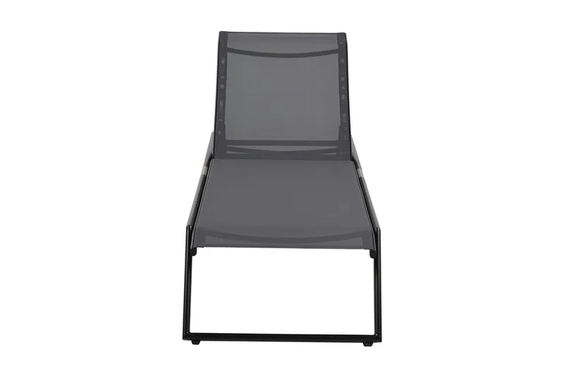 Monaco aurinkotuoli säädettävällä selkänojalla, alumiinia, harmaa tekstiili - Musta - Puutarhakalusteet - Puutarhatuoli - Aurinkosänky & aurinkovaunu