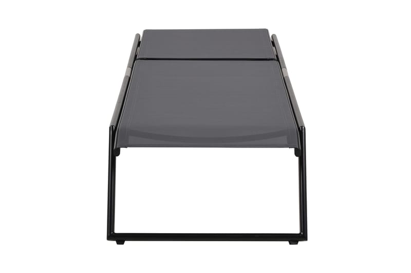 Monaco aurinkotuoli säädettävällä selkänojalla, alumiinia, harmaa tekstiili - Musta - Puutarhakalusteet - Puutarhatuoli - Aurinkosänky & aurinkovaunu