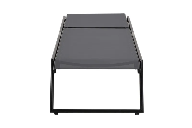 Monaco aurinkotuoli säädettävällä selkänojalla, alumiinia, harmaa tekstiili, Musta