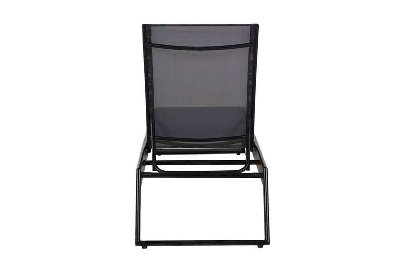 Monaco aurinkotuoli säädettävällä selkänojalla, alumiinia, harmaa tekstiili - Musta - Puutarhakalusteet - Puutarhatuoli - Aurinkosänky & aurinkovaunu