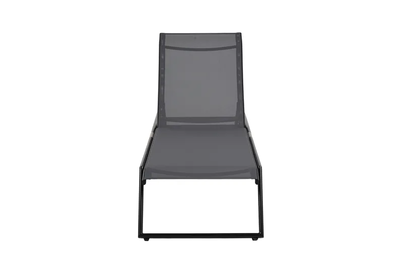 Monaco aurinkotuoli säädettävällä selkänojalla, alumiinia, harmaa tekstiili - Musta - Puutarhakalusteet - Puutarhatuoli - Aurinkosänky & aurinkovaunu