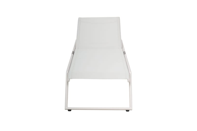 Monaco aurinkotuoli säädettävällä selkänojalla, alumiinia, valkoinen tekstiili - Valkoinen - Puutarhakalusteet - Puutarhatuoli - Aurinkosänky & aurinkovaunu
