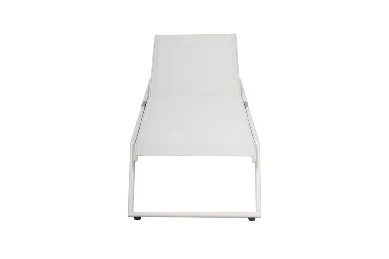 Monaco aurinkotuoli säädettävällä selkänojalla, alumiinia, valkoinen tekstiili - Valkoinen - Puutarhakalusteet - Puutarhatuoli - Aurinkosänky & aurinkovaunu