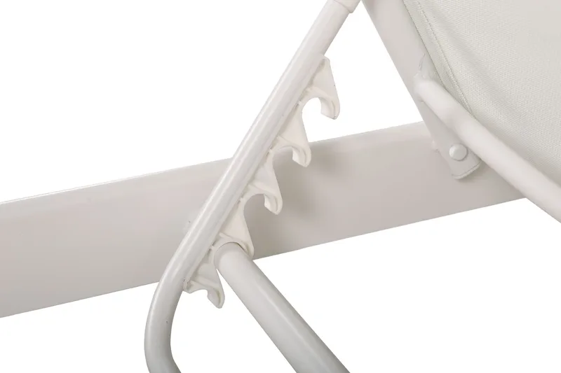 Monaco aurinkotuoli säädettävällä selkänojalla, alumiinia, valkoinen tekstiili - Valkoinen - Puutarhakalusteet - Puutarhatuoli - Aurinkosänky & aurinkovaunu