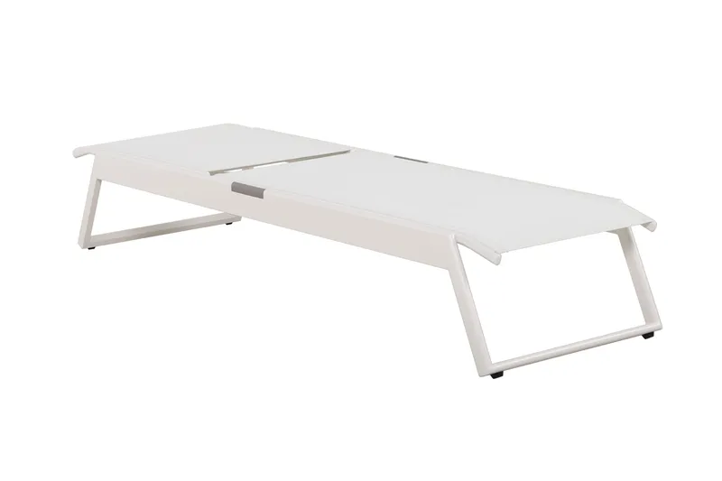 Monaco aurinkotuoli säädettävällä selkänojalla, alumiinia, valkoinen tekstiili - Valkoinen - Puutarhakalusteet - Puutarhatuoli - Aurinkosänky & aurinkovaunu