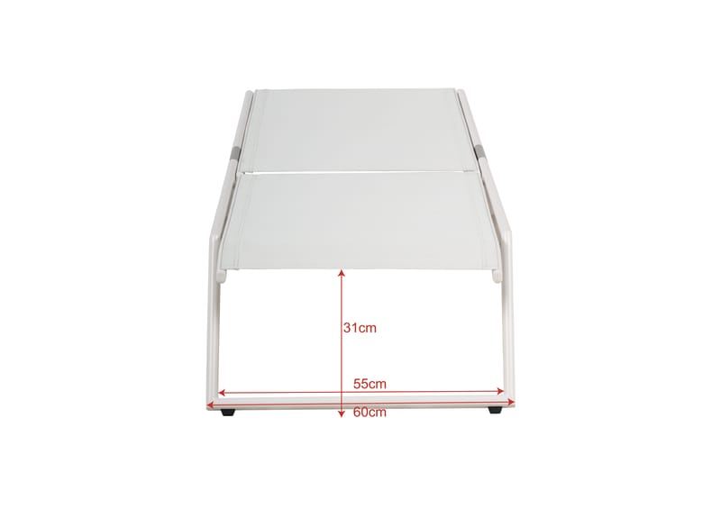 Monaco aurinkotuoli säädettävällä selkänojalla, alumiinia, valkoinen tekstiili - Valkoinen - Puutarhakalusteet - Puutarhatuoli - Aurinkosänky & aurinkovaunu