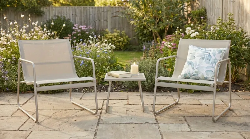 Pelanda ulkokäyttöön tarkoitettu kahvilasetti - Beige - Puutarhakalusteet - Terassiryhmät - Oleskeluryhmät