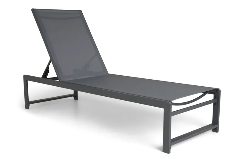 Sanna Aurinkotuoli Säädettävällä Selkänojalla - Musta - Puutarhakalusteet - Puutarhatuoli - Aurinkosänky & aurinkovaunu