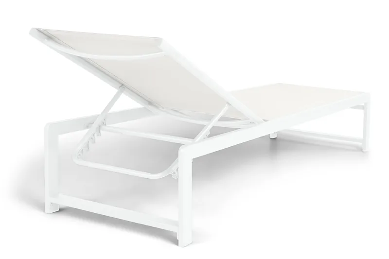 Sanna Aurinkotuoli Säädettävällä Selkänojalla - Valkoinen - Puutarhakalusteet - Puutarhatuoli - Aurinkosänky & aurinkovaunu