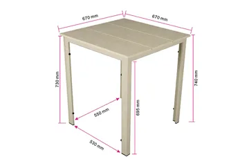 Tunis ulkokahvipöytä 70x70 cm - Beige/Beige - Puutarhakalusteet - Terassipöydät - Kahvilapöytä
