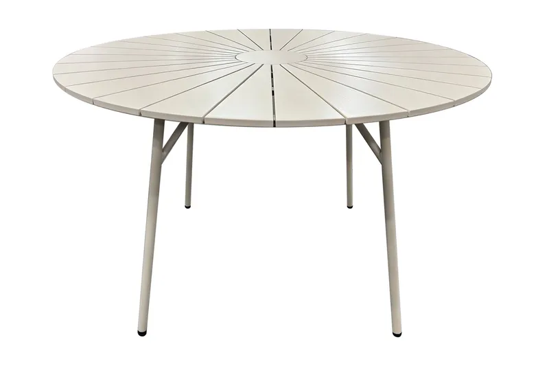 Tunis ulkoruokapöytä 120 cm pyöreä, Beige/Beige
