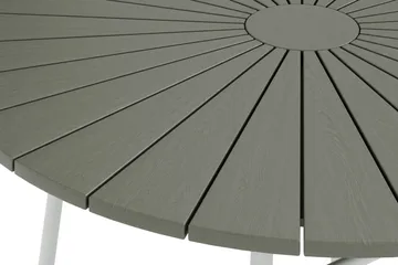Tunis ulkoruokapöytä 120 cm pyöreä - Valkoinen/Harmaa - Puutarhakalusteet - Terassipöydät - Ruokapöytä terassille
