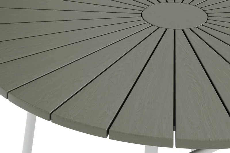 Tunis ulkoruokapöytä 120 cm pyöreä - Valkoinen/Harmaa - Puutarhakalusteet - Terassipöydät - Ruokapöytä terassille