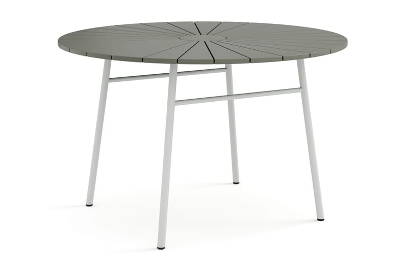 Tunis ulkoruokapöytä 120 cm pyöreä, Valkoinen/Harmaa