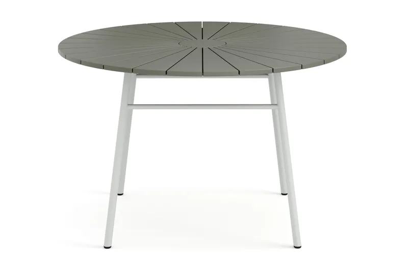 Tunis ulkoruokapöytä 120 cm pyöreä - Valkoinen/Harmaa - Puutarhakalusteet - Terassipöydät - Ruokapöytä terassille
