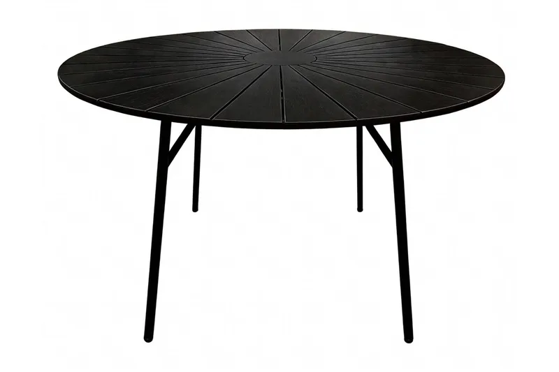Tunis ulkoruokapöytä 120 cm pyöreä, Musta/Musta