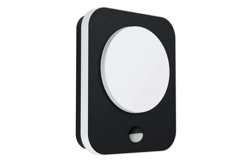 Seinälamppu Ulkovalaiseminen Eglo Madriz liiketunnistimella, Musta/Valkoinen