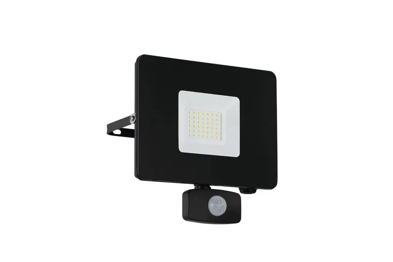 Seinäsuuntavalaisin Ulkovalaiseminen Eglo Faedo 3 liiketunnistimella 30W, Musta, Musta